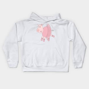 Pink Ballerina Pig In Tutu Digital Art | Melanie Jensen Illustrations Kids Hoodie